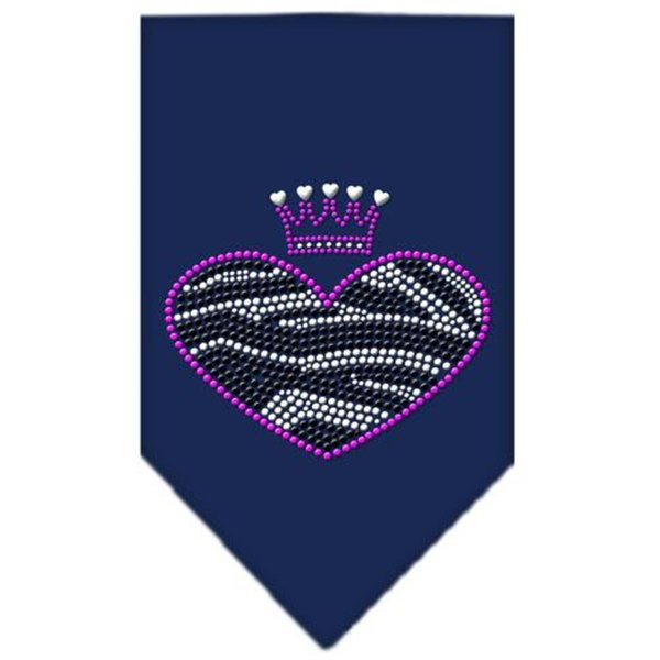 Unconditional Love Zebra Heart Rhinestone Bandana Navy Blue large UN814173